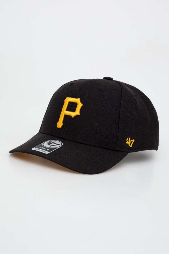 Бейсболка MLB Pittsburgh Pirates из смесовой шерсти 47brand, черный