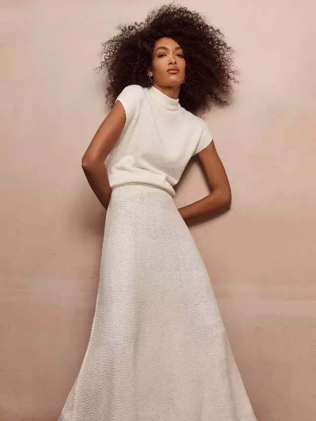 

Платье Mint Velvet Textured Midi, слоновая кость