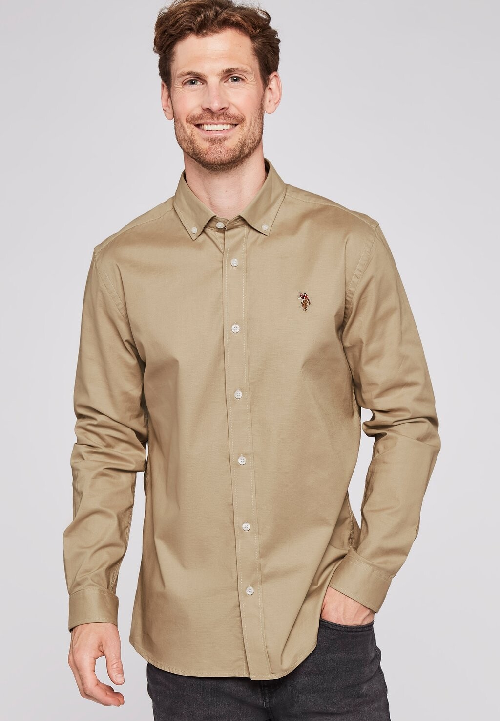 

Рубашка Erlin Slim U.S. Polo Assn., цвет crockery