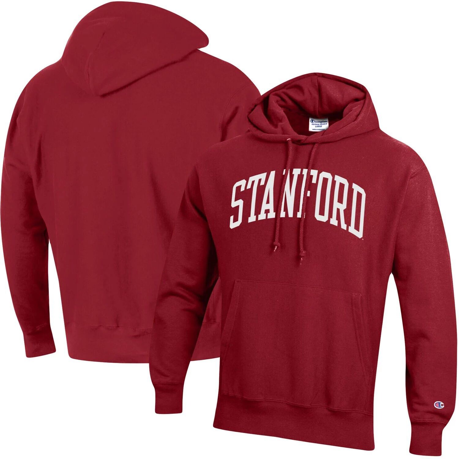 

Мужской пуловер с капюшоном Cardinal Stanford Cardinal Team Arch обратного переплетения Champion