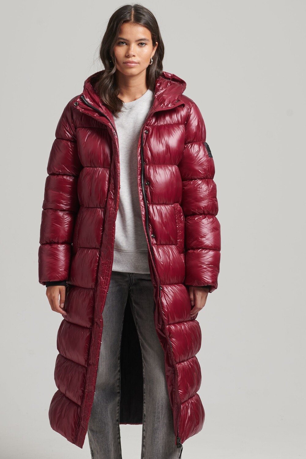 

XPD Спортивный пуховик удлиненного кроя Superdry, розовый
