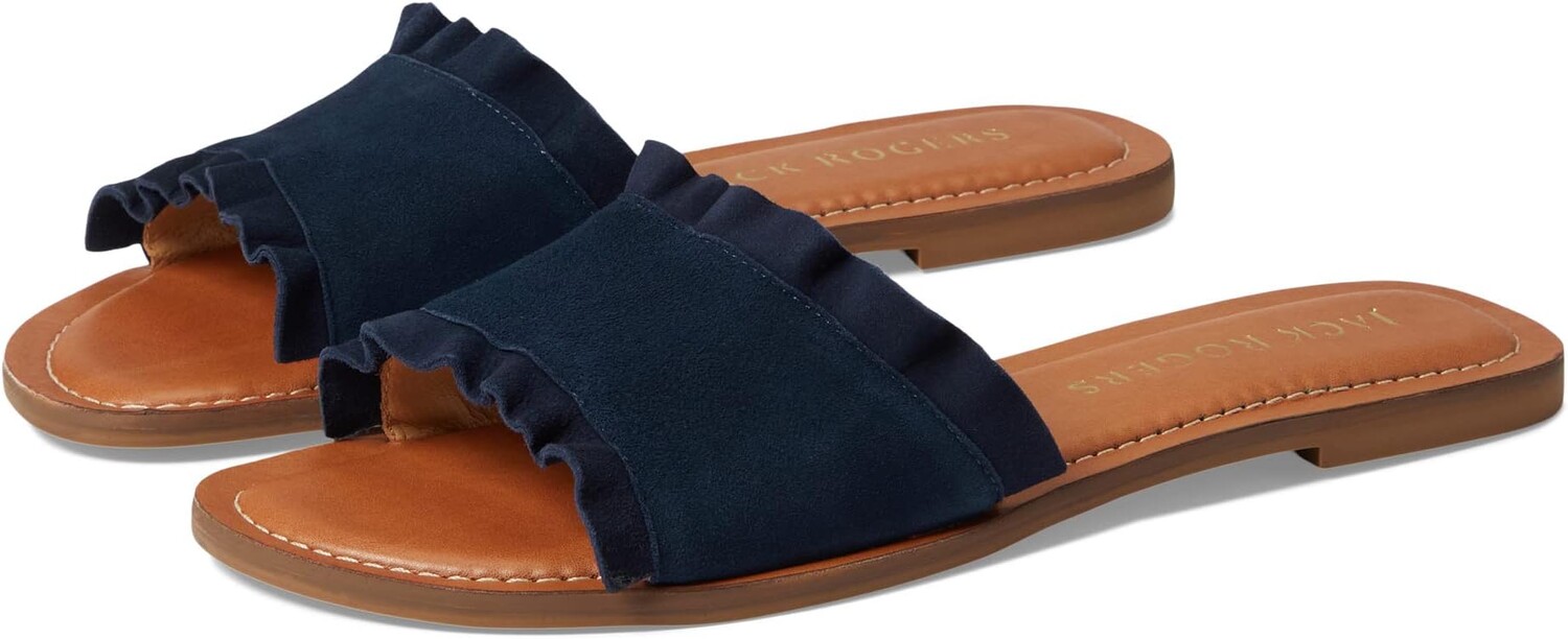 

Сандалии на плоской подошве Rosie Ruffle Slide Jack Rogers, цвет Midnight Navy