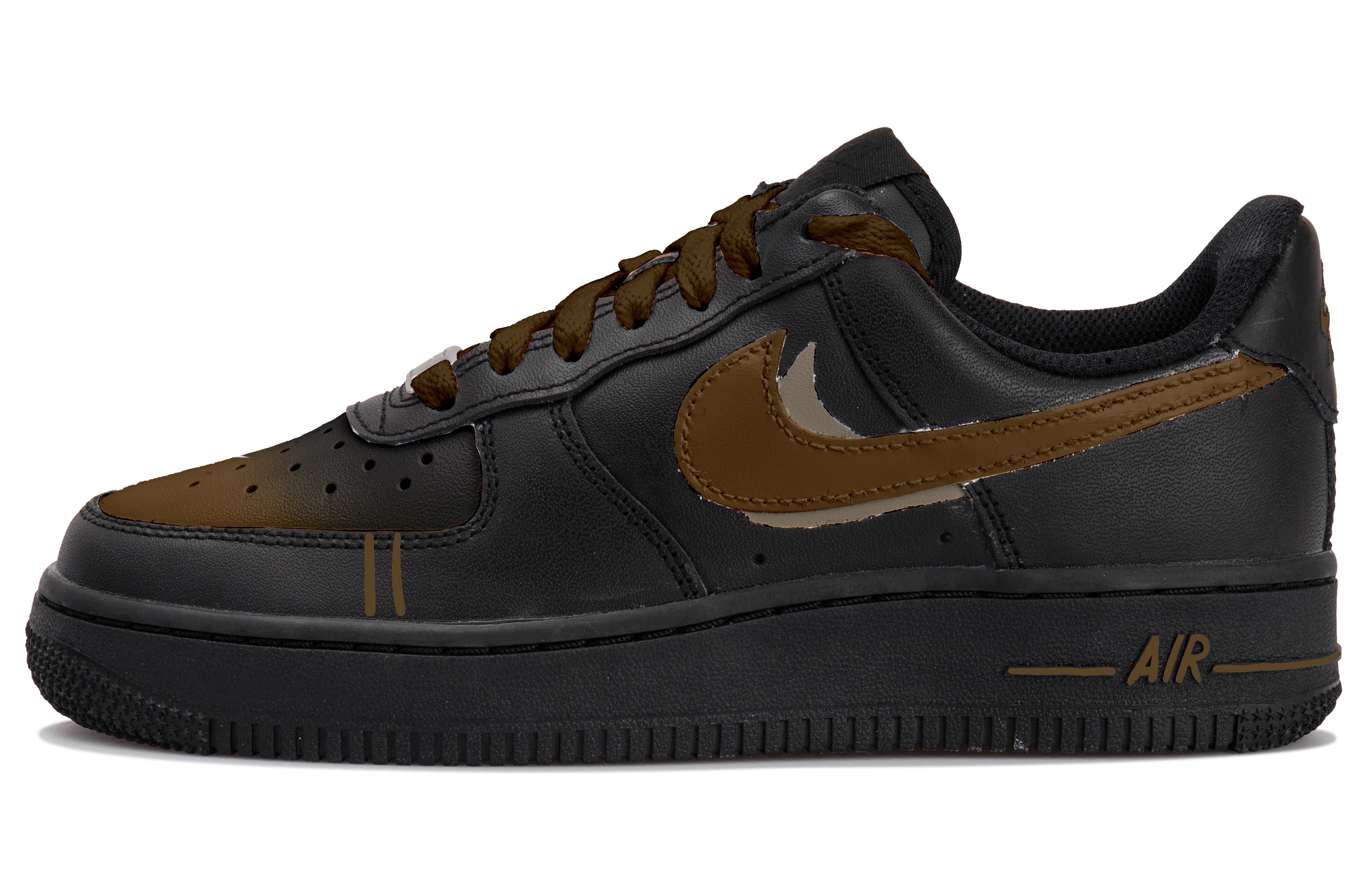 

Кроссовки Nike Air Force 1 Skateboarding Shoes Unisex Low-top Black/Brown, черный/коричневый