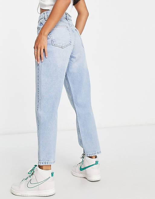 

Голубые джинсы с высокой талией Miss Selfridge Petite Mom