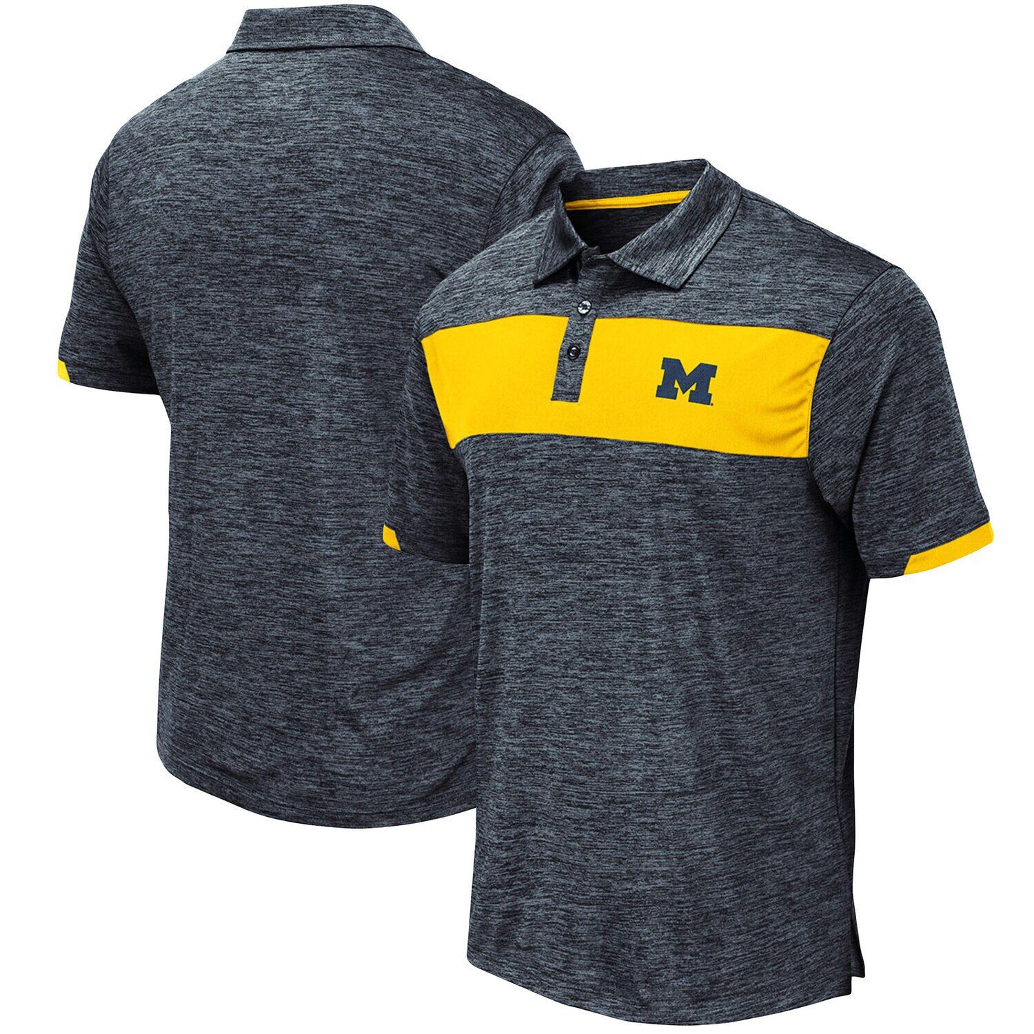 

Мужская футболка-поло Colosseum Navy Michigan Wolverines Nelson