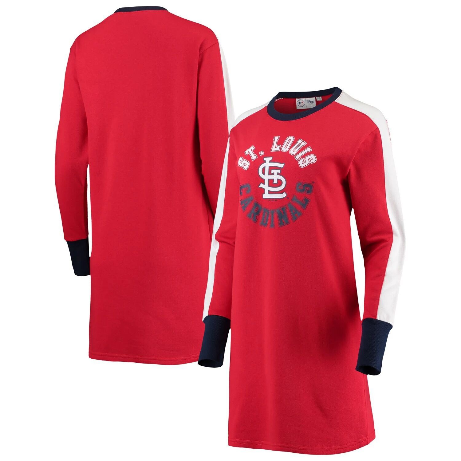 

Женское темно-синее платье G-III 4Her by Carl Banks St. Louis Cardinals Hurry Up Offense с длинным рукавом G-III
