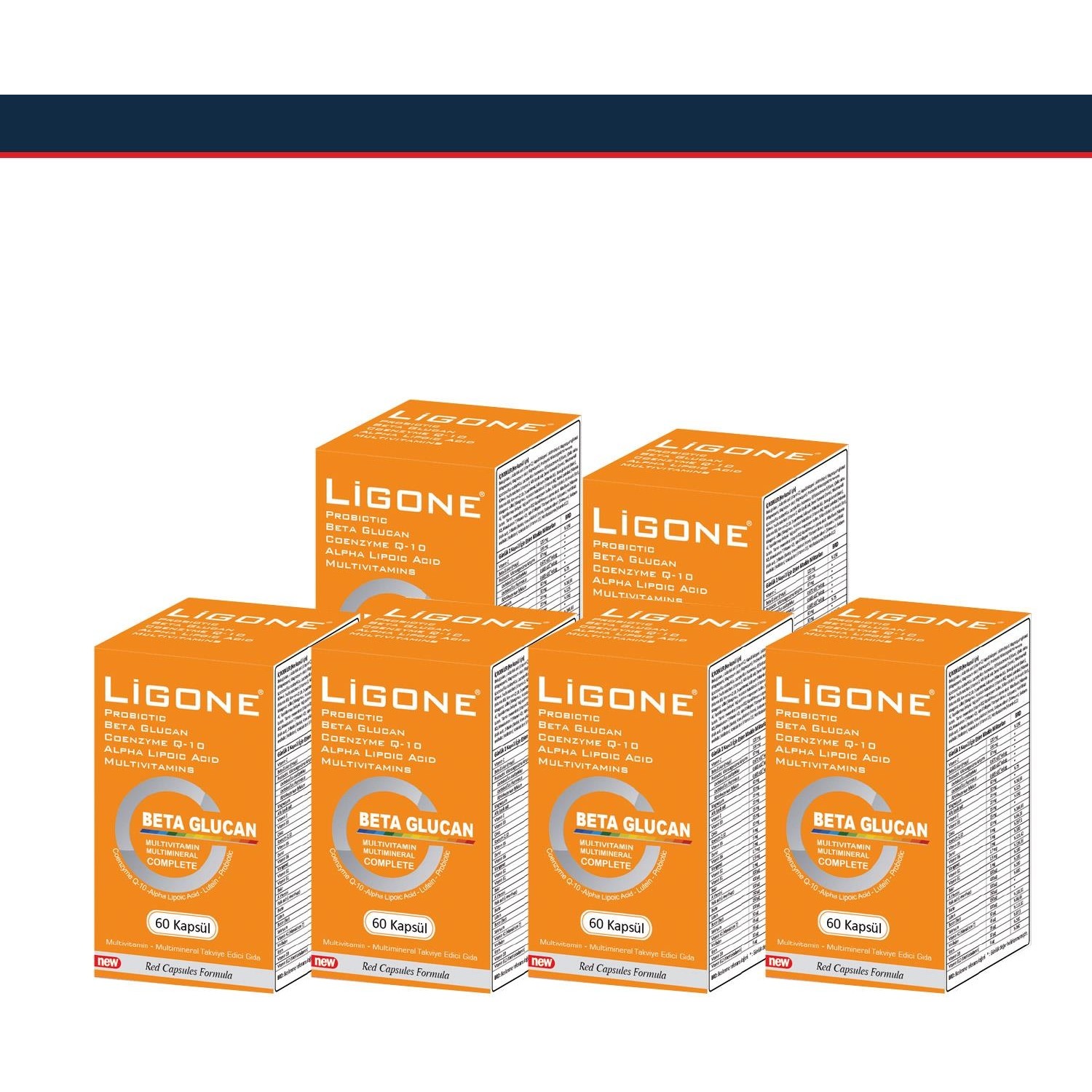 Пищевая добавка Newdrog Ligone Beta Glucan, 60 капсул 6 шт