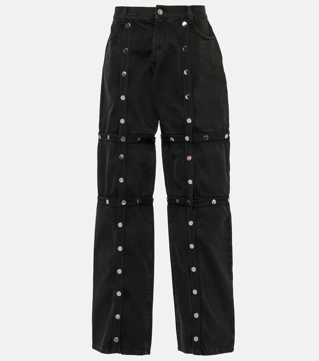 Деконструированные джинсы с низкой посадкой The Attico, черный