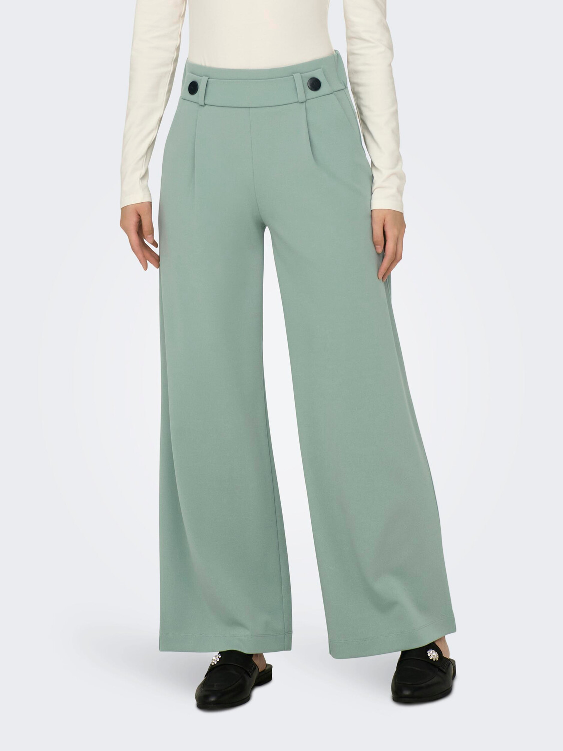 

Брюки JACQUELINE de YONG Marlene Hose Schlupf Stoffhose GEGGO New Long Culotte Flare Pants, зеленый