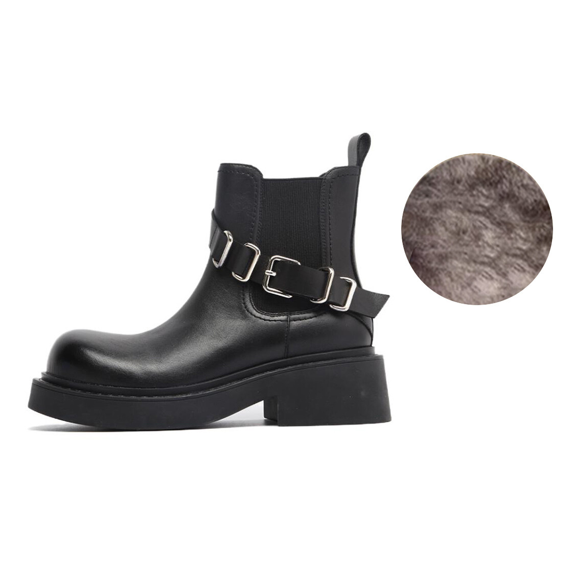 

Ботинки Челси женские Basto, цвет Black Fleece-lined