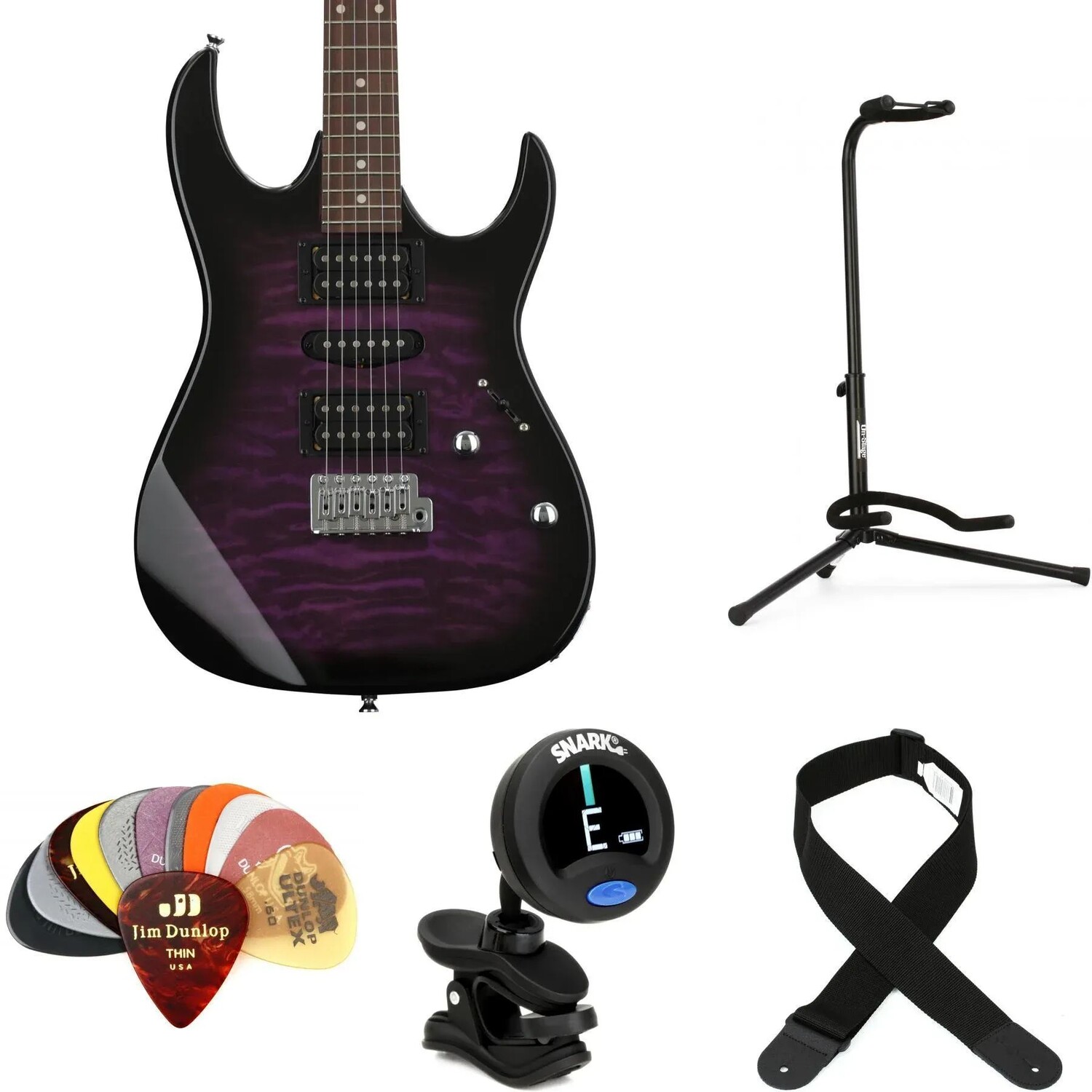 

Комплект предметов для электрогитары Ibanez Gio GRX70QA — прозрачный фиолетовый Sunburst