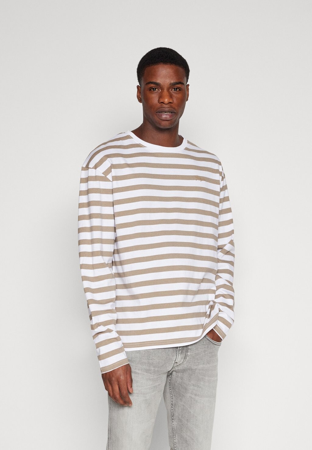 

Топ с длинными рукавами RELAXED STRIPE TEE Denim Project, цвет roasted cashew