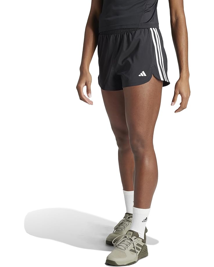 цена Шорты adidas Pacer Training 3-Stripes Woven High-Rise Shorts, черный/белый