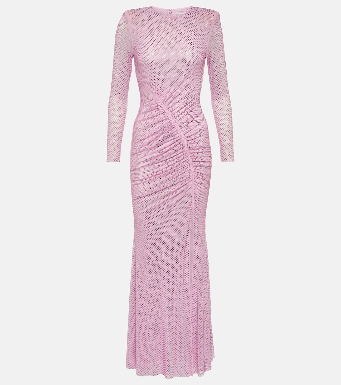 Сетчатое платье макси, украшенное кристаллами Self-Portrait, розовый платье на одно плечо с кристаллами self portrait