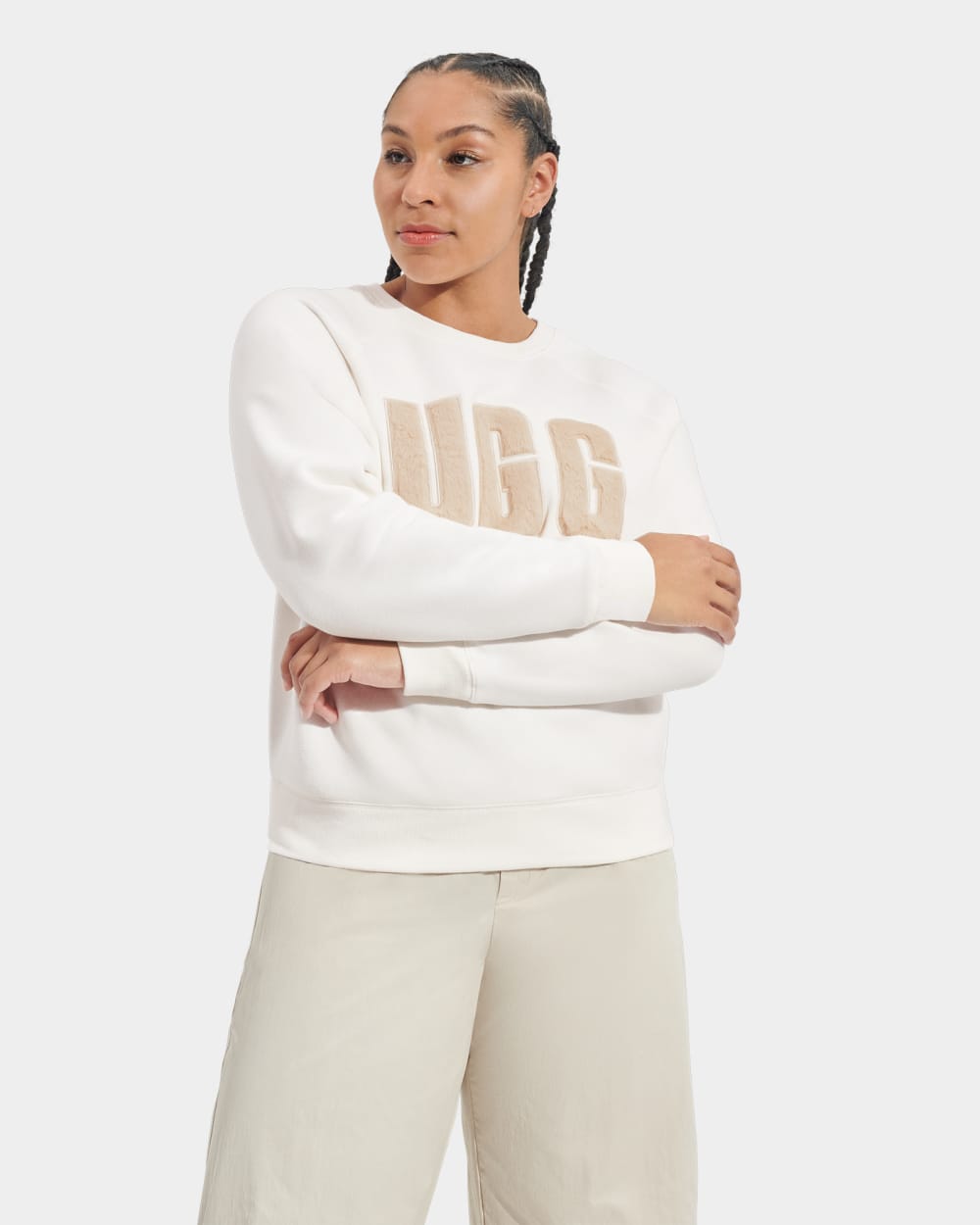 

Толстовка Madeline Fuzzy Logo Crewneck UGG, белый