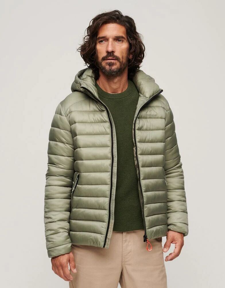 

Стеганая спортивная куртка светло-зеленого цвета хаки Superdry Fuji