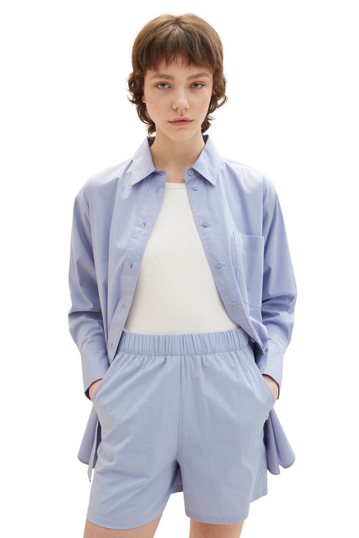 Блуза - Фиолетовый - Oversize Tom Tailor Denim худи tom tailor размер xl фиолетовый