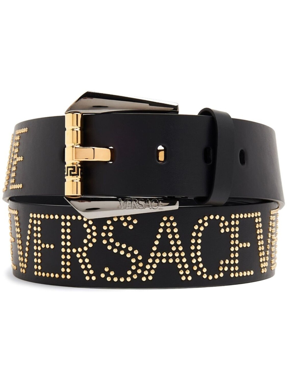

Versace ремень с логотипом и декором Greca, черный