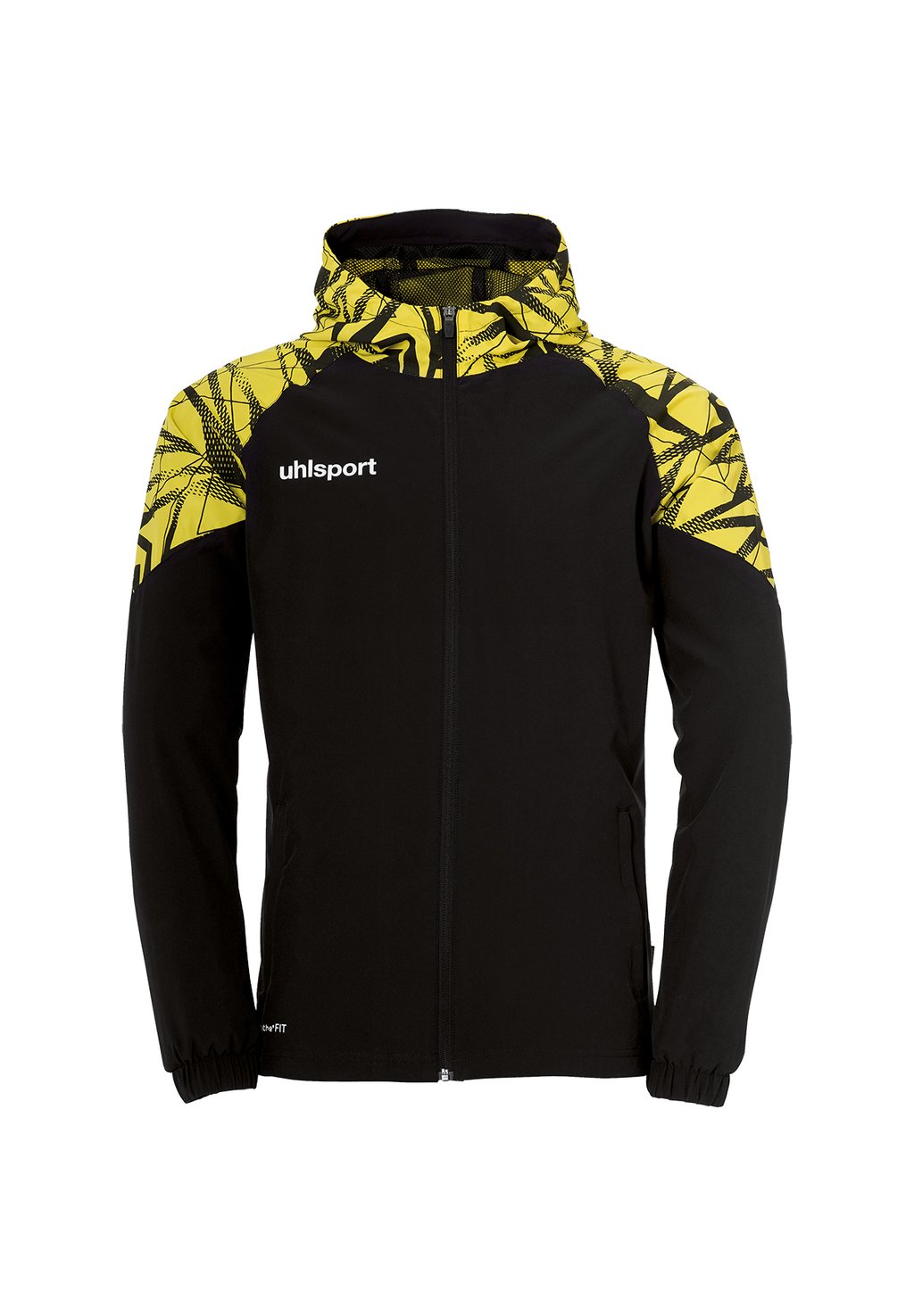 Тренировочная куртка GOAL EVO HOOD uhlsport, цвет schwarz/limonengelb