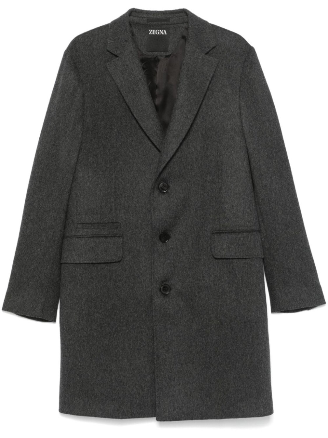 

Zegna однобортное пальто, серый