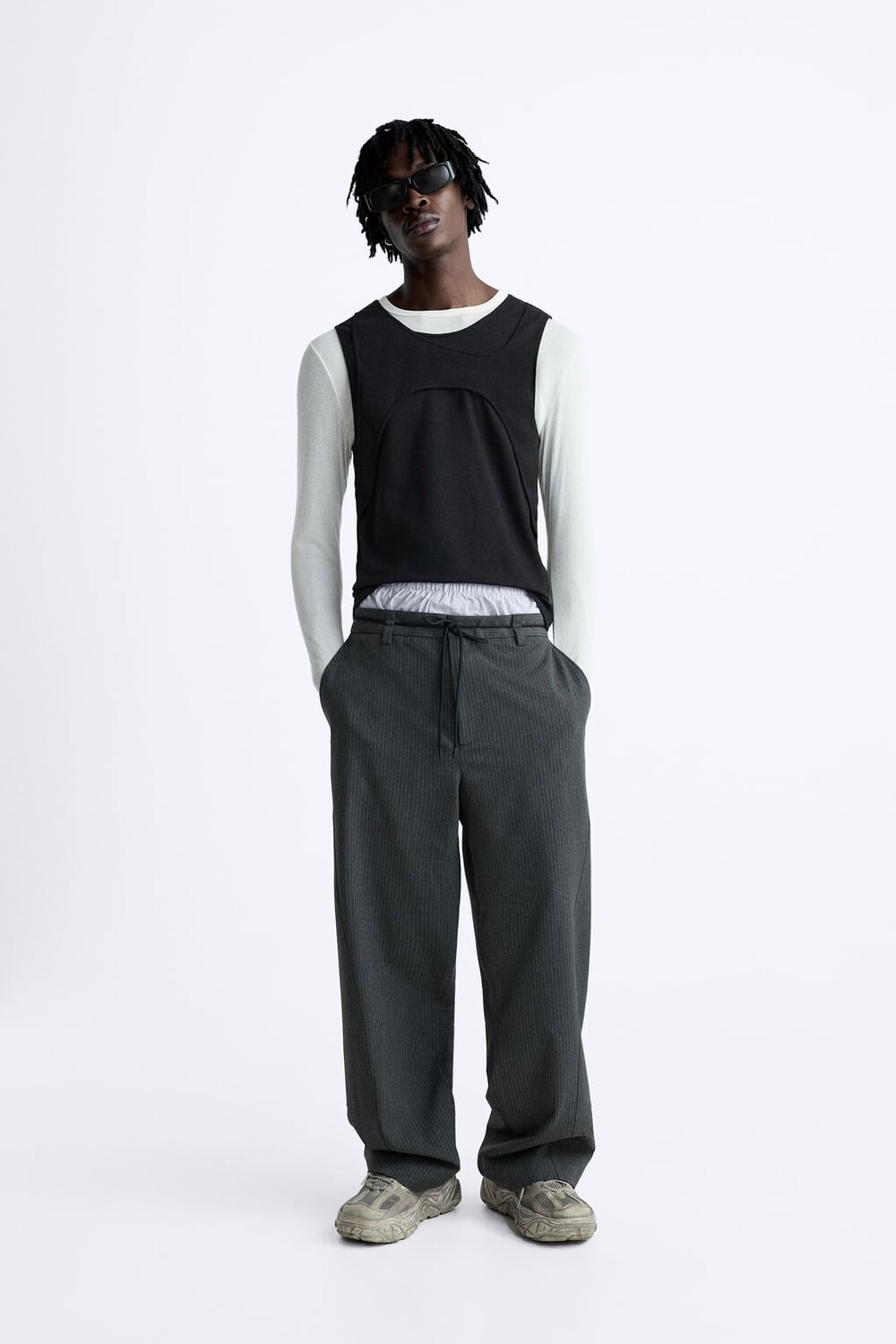 

Накладная майка ZARA, черный