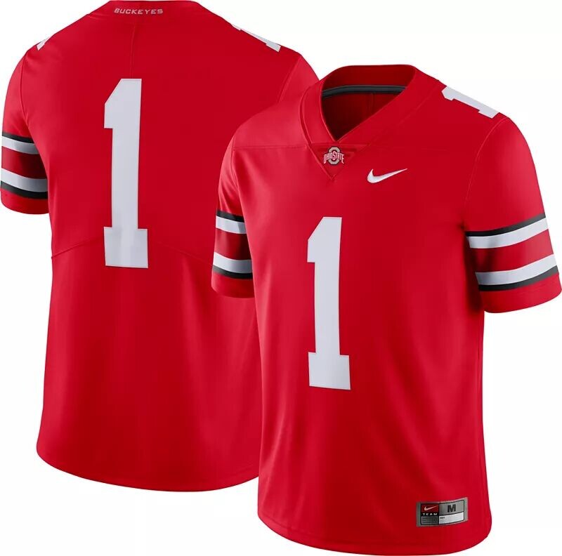 

Мужская футбольная майка Nike Ohio State Buckeyes #1 Scarlet Dri-FIT Limited