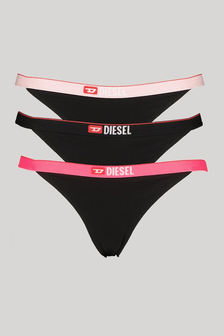 

Хлопковые трусы с логотипом, 3 пары Diesel, черный