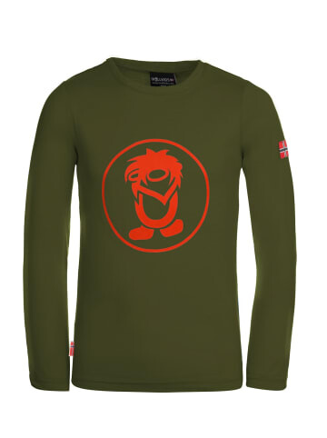 

Лонгслив Trollkids Troll, цвет Waldgrün/Orange