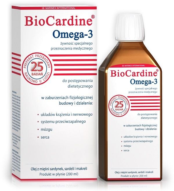 

BioCardine Omega-3 Olej масло с омега-3 жирными кислотами, 200 ml