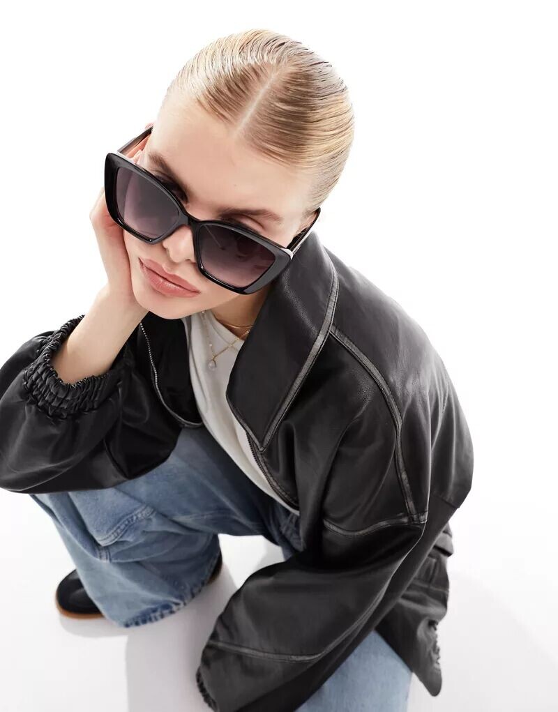 

Черные массивные солнцезащитные очки «кошачий глаз» ALDO