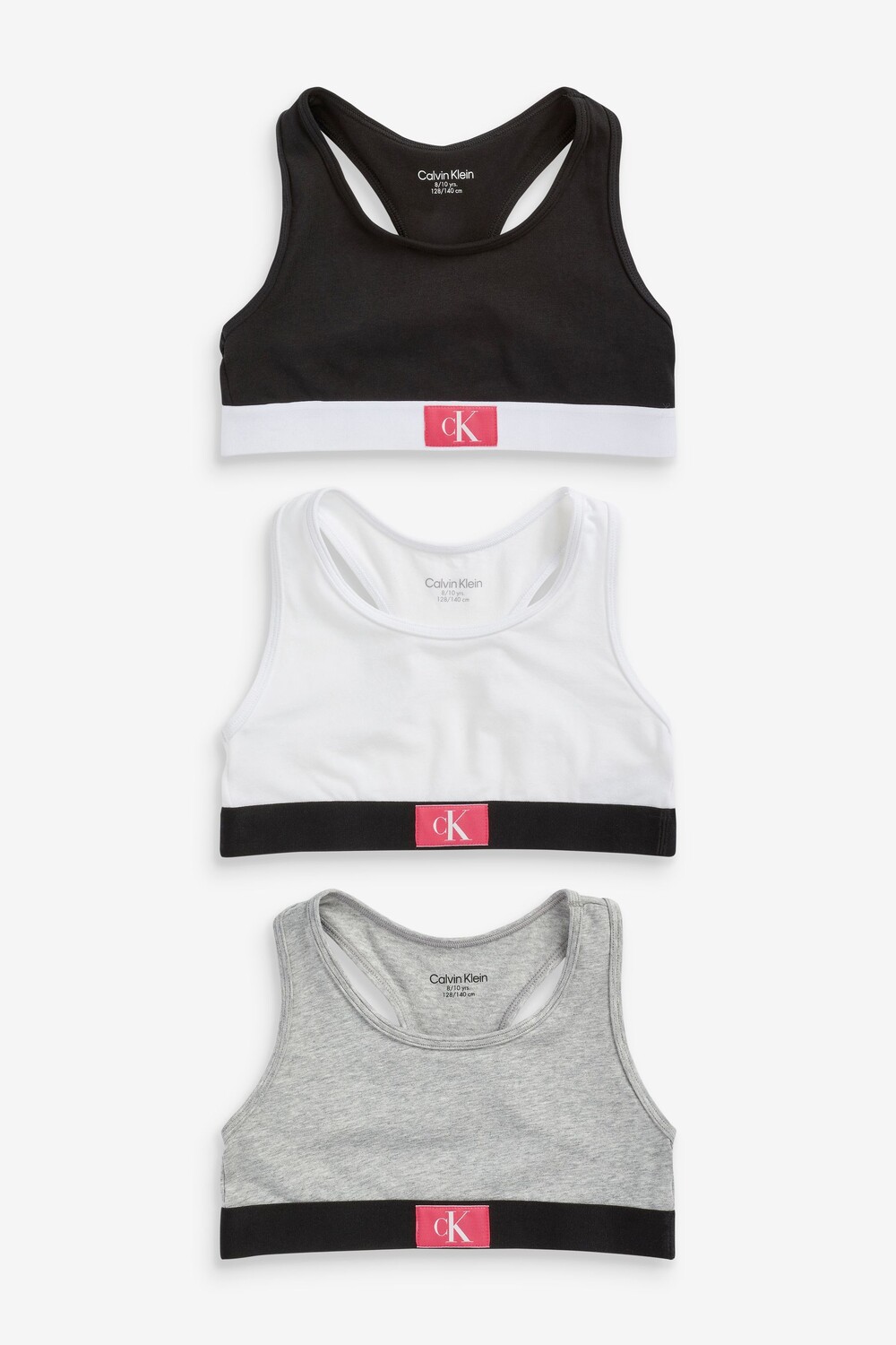 

Комплект из трех бралеттов для девочек с монограммой Calvin Klein, черный