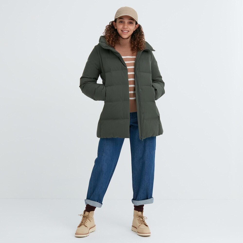 

Пуховик Uniqlo Seamless Down бесшовный, темно-зеленый