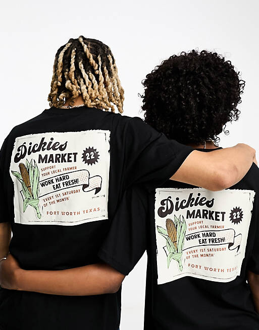 

Черная футболка с винтажным плакатом и принтом на спине Dickies Grainfield, Черный