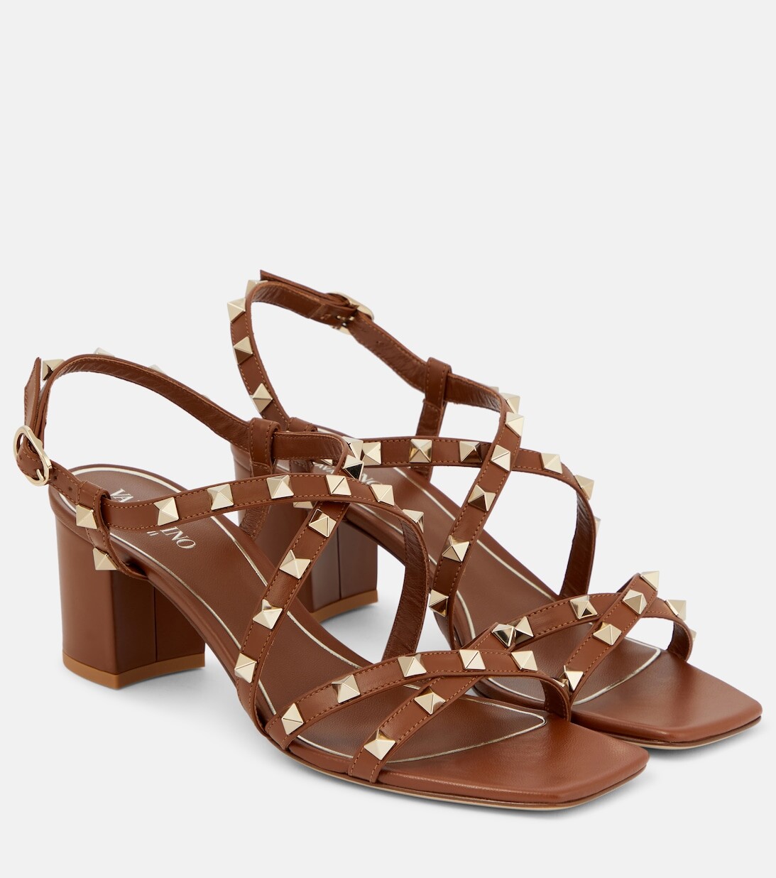 

Кожаные гладиаторские сандалии Rockstud 60 Valentino Garavani, коричневый