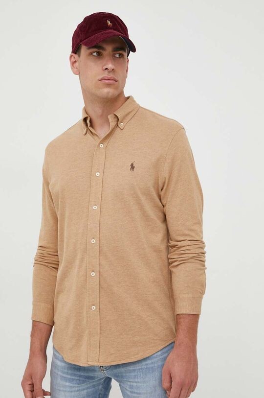 

Хлопковая рубашка Polo Ralph Lauren, бежевый