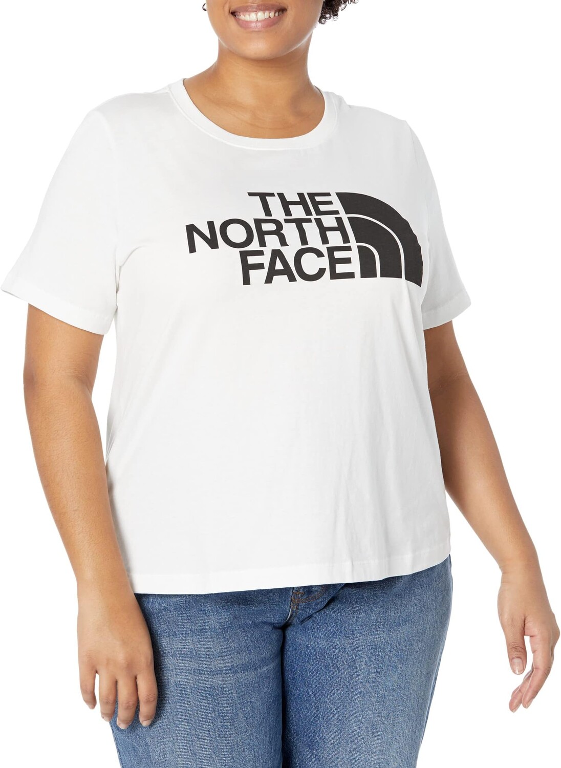 

Плюс размер Футболка с коротким рукавом и полукуполом The North Face, цвет TNF White/TNF Black