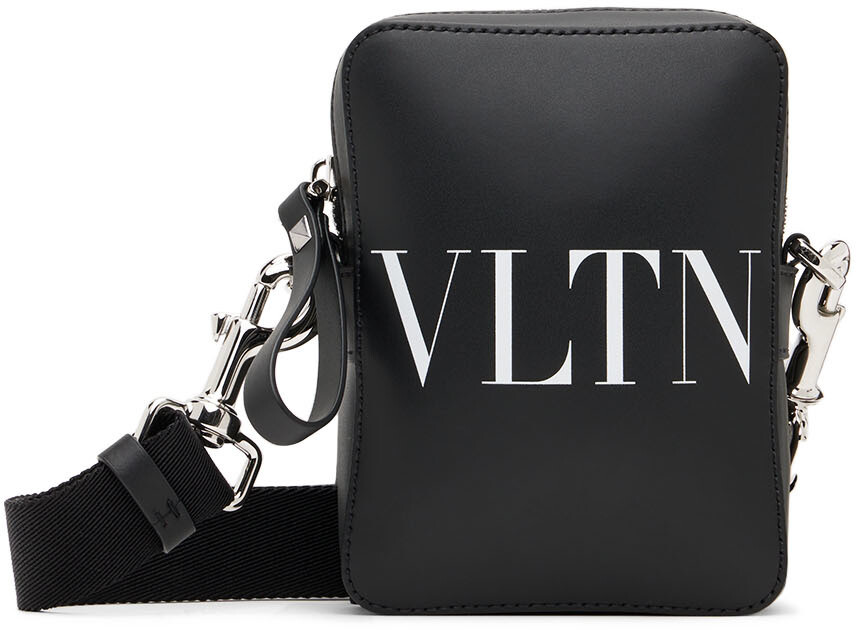 

Черная кожаная сумка почтальона Valentino Garavani