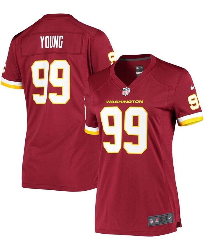 

Женский игровой трикотаж Chase Young Burgundy Washington Football Team Player Nike, красный