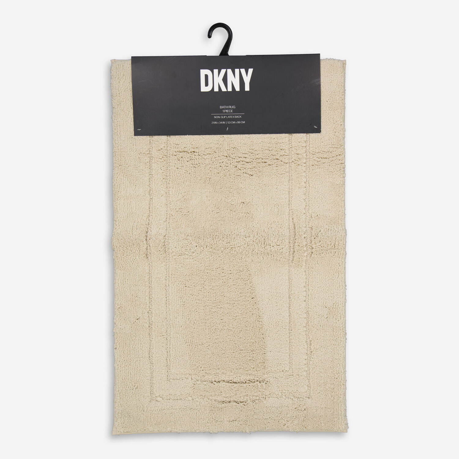 

Бежевый коврик для ванной с геометрическим рисунком 53х86см DKNY