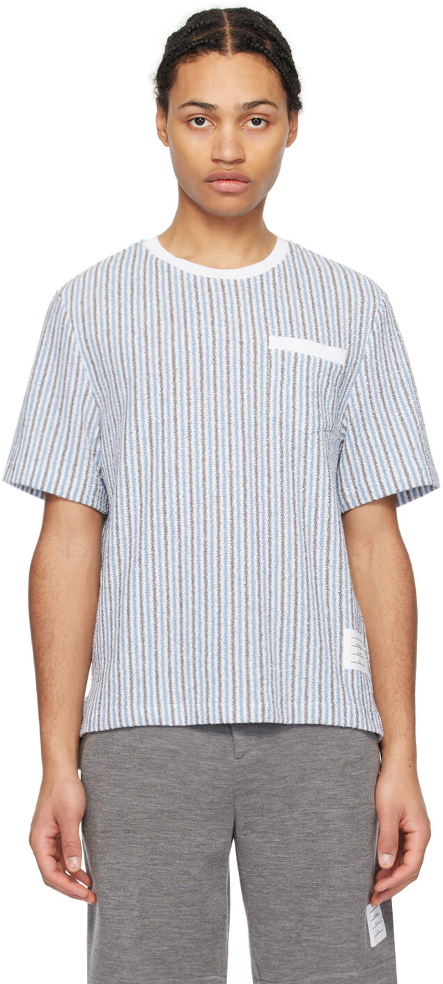 

Футболка в сине-серую полоску Thom Browne