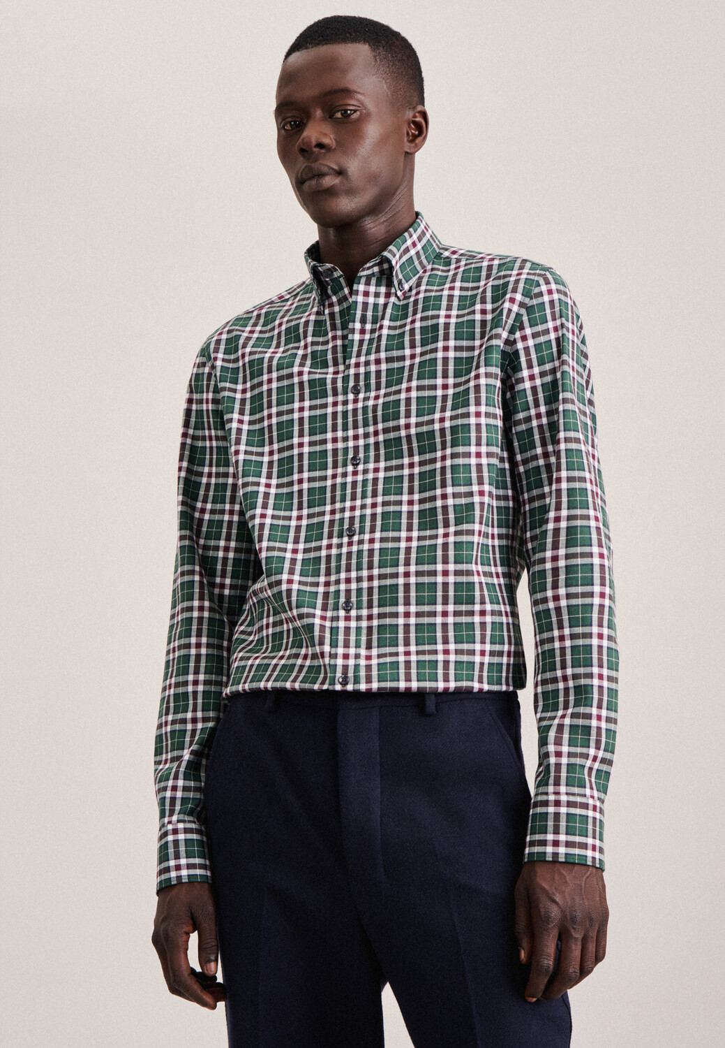 

Рубашка Seidensticker Flanell Slim, зеленый