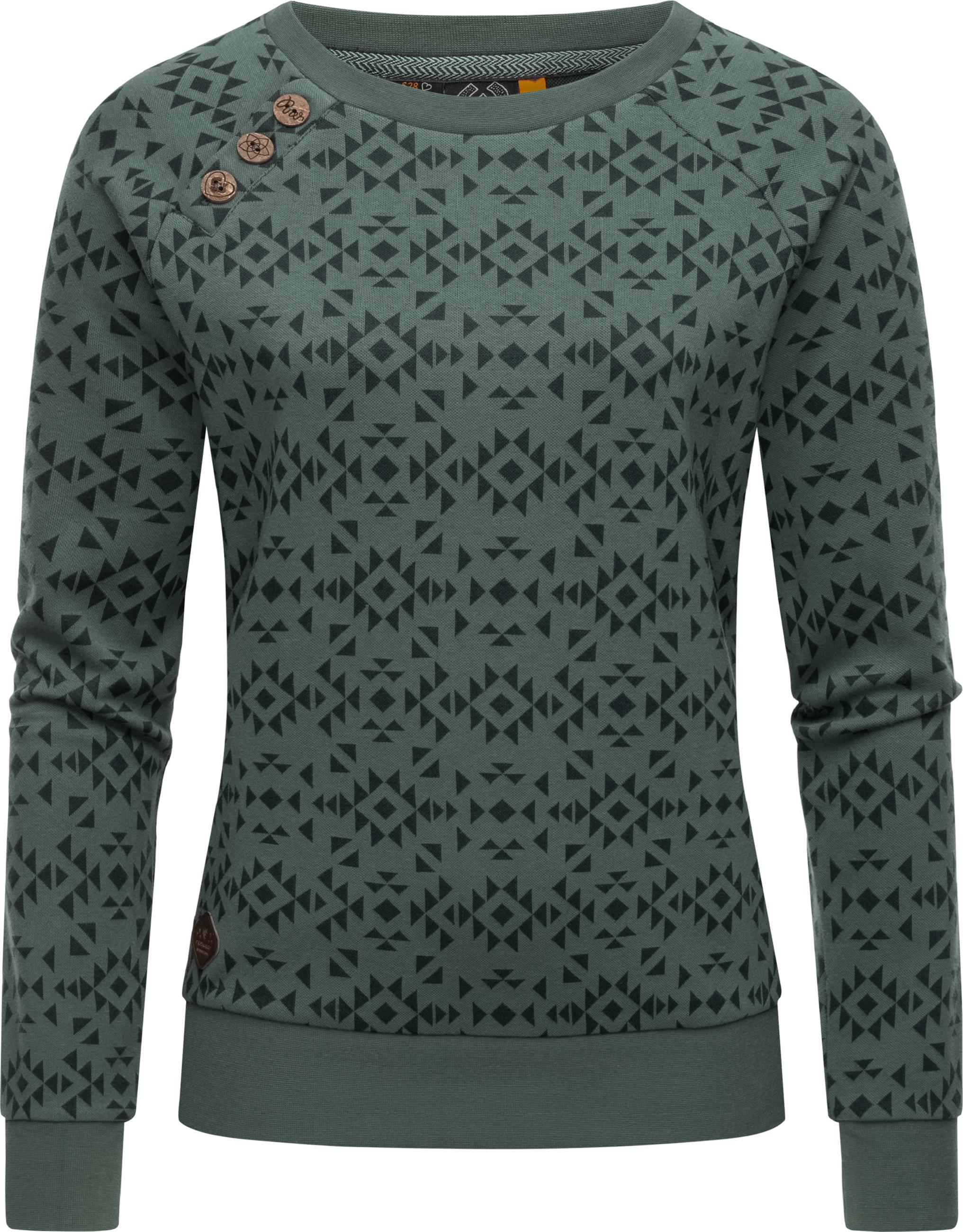 

Толстовка ragwear Rundhalspullover Darria Aztec, цвет Pine Green