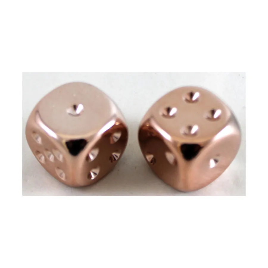 

d6 16 мм, медное покрытие (2), Dice - Metal Plated (Chessex)