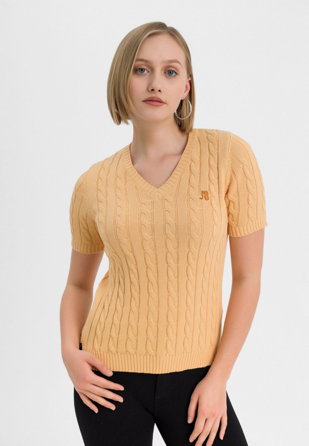 

Футболка базовая CABLE VNECK Felix Hardy, цвет beige