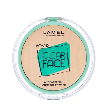 Ohmy Clear Face Powder Антибактериальная пудра с легким естественным покрытием и контролем кожного сала, ваниль N.402, Lamel