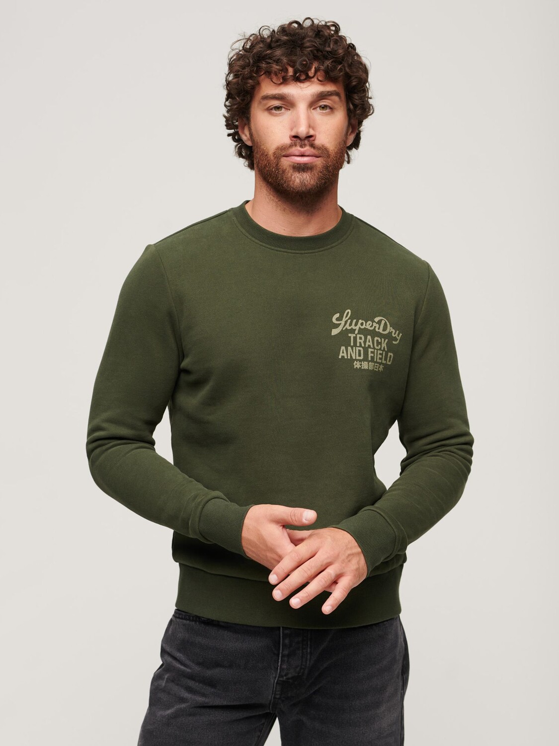 

Джемпер из флока со спортивным рисунком Superdry, зеленый