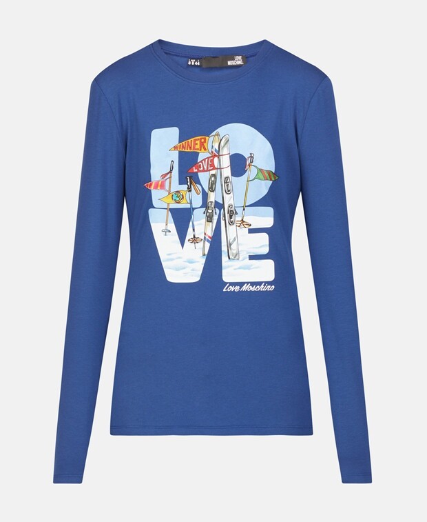 

Топ с длинными рукавами Love Moschino, темно-синий