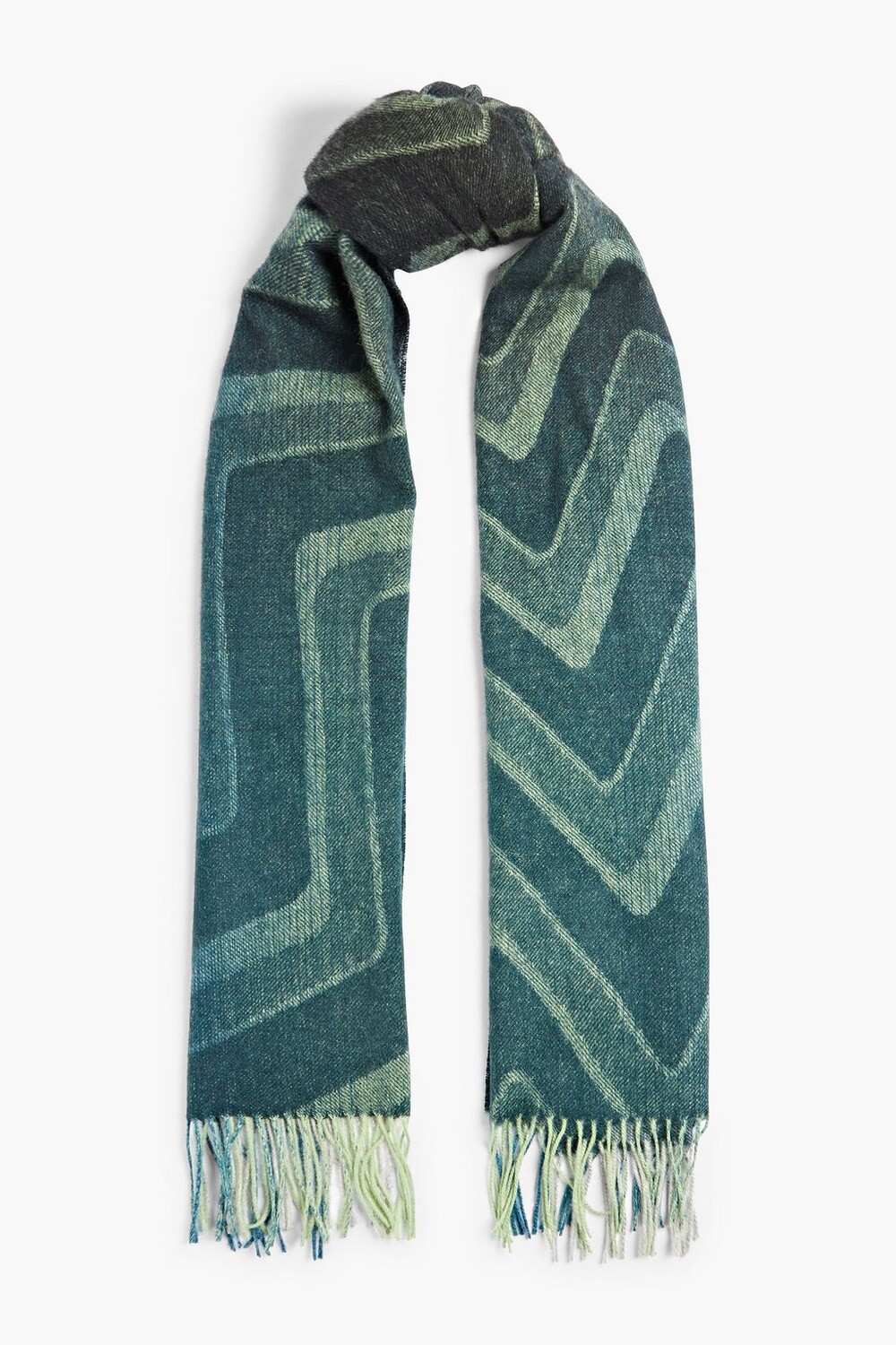 

Шерстяной шарф жаккардовой вязки PAUL SMITH, бензиновый