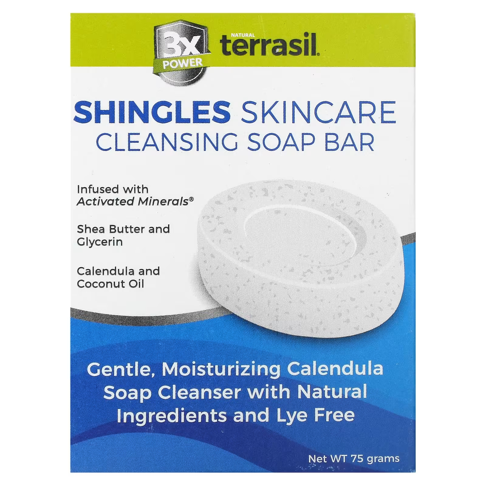 Мыло Terrasil Shingles Skincare, 75 г очищающее мыло terrasil tinea от грибка 75 г