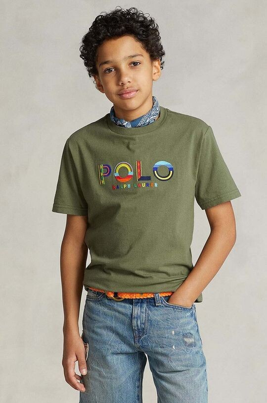 

Хлопковая футболка для детей Polo Ralph Lauren, зеленый